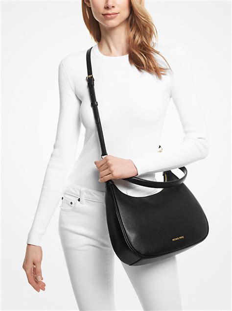 michael kors cora large pebbled leather shoulder bag|Michael Kors slouchy shoulder bag.